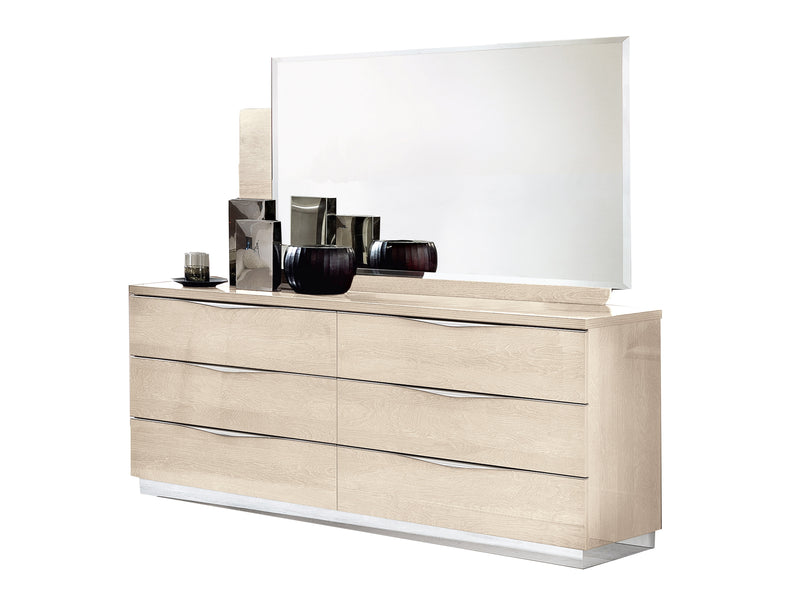 Platinum Legno Betullia 68.1" Wide 6 Drawer Double Dresser With Mirror