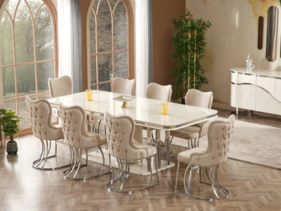 Pragka 94" Wide 8 Person Dining Table