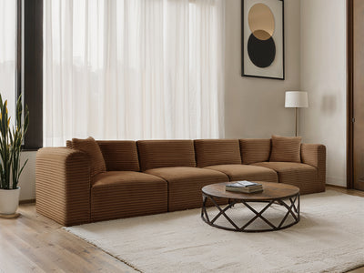 Shaggy 140" Wide 4 Piece Modular Sofa