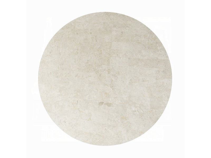 Qwin 52" Wide Marble Top Round Dining Table