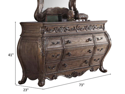 Ragenardus 73" Wide 9 Drawer Dresser With Mirror