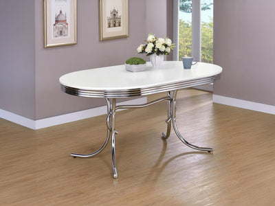 Retro 4-6 Person Oval Dining Room Set