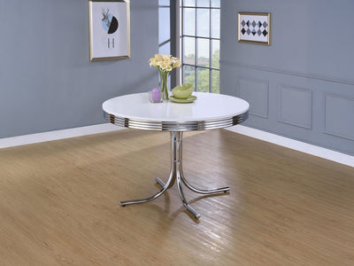 Retro 4 Person Round Dining Room Set