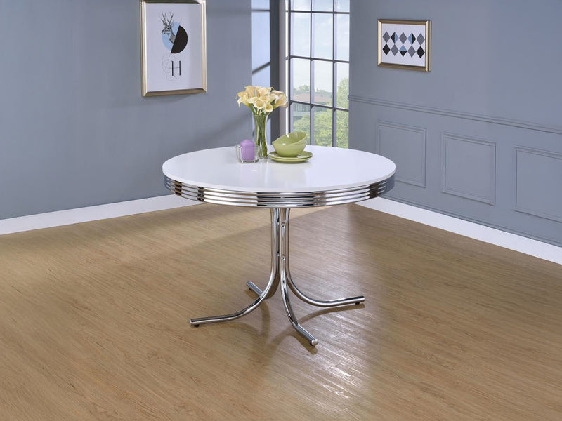 Retro 4 Person Round Dining Room Set