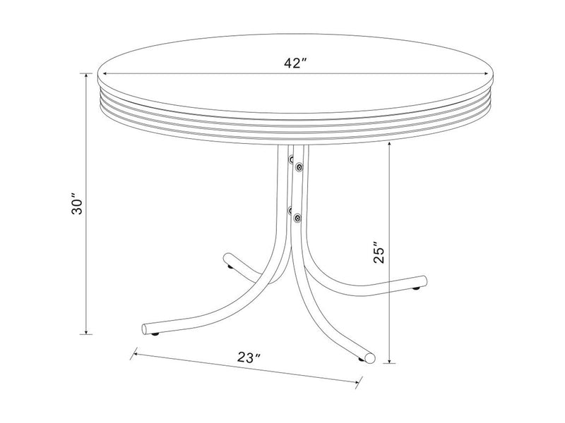 Retro 4 Person Round Dining Room Set