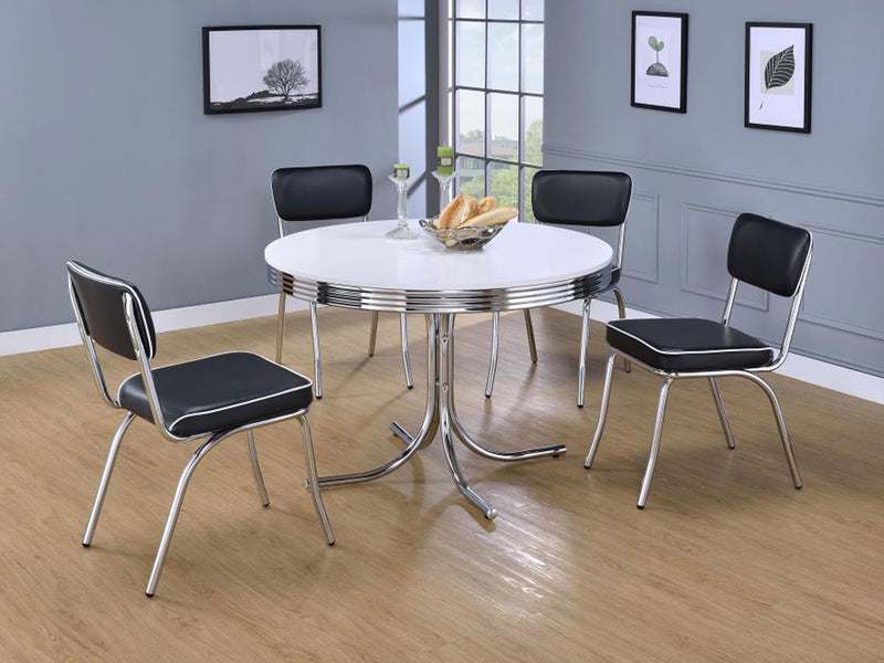 Retro 4 Person Round Dining Room Set