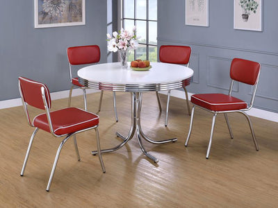 Retro 4 Person Round Dining Room Set