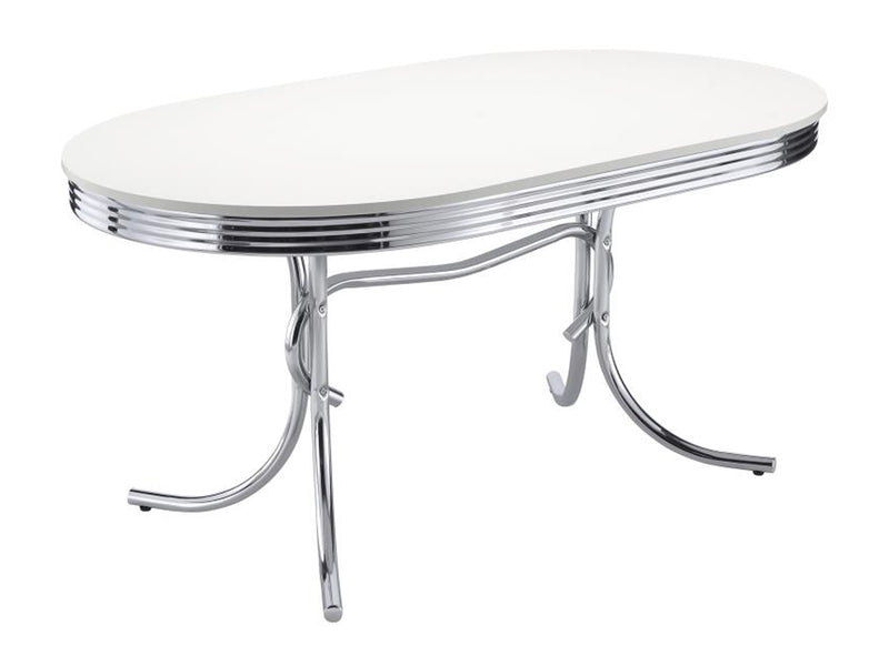 Retro 4-6 Person Oval Dining Room Set