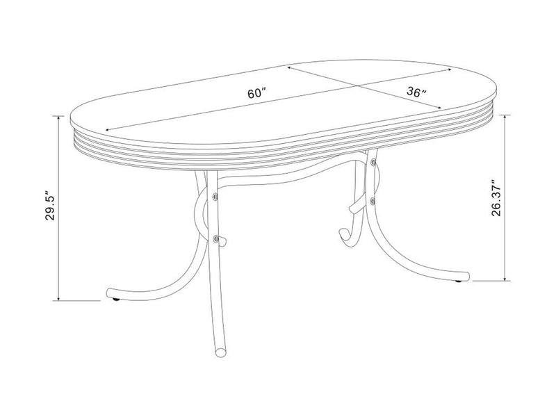 Retro 4-6 Person Oval Dining Room Set