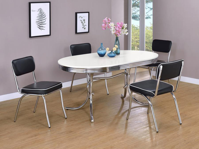 Retro 4-6 Person Oval Dining Room Set