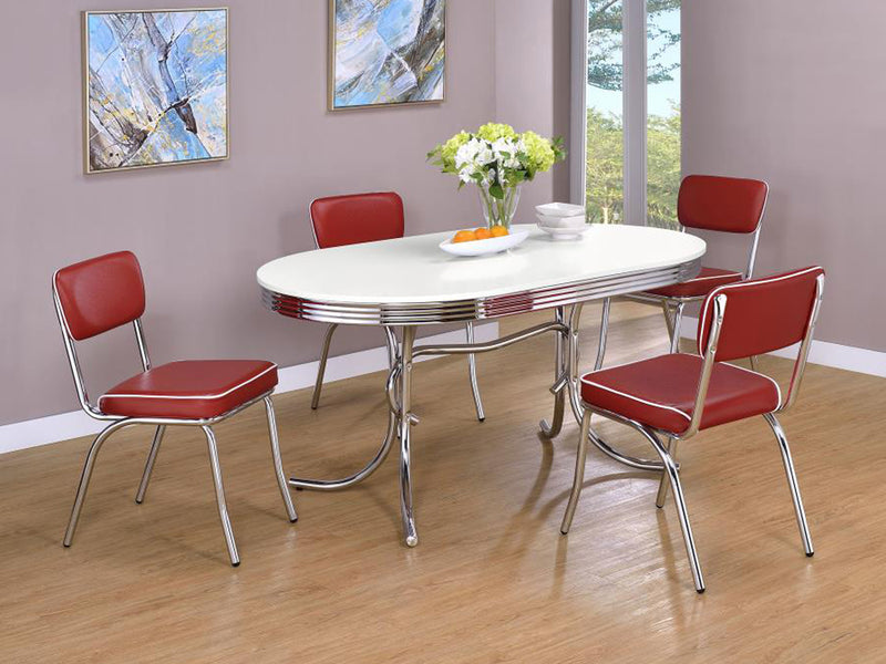 Retro 4-6 Person Oval Dining Room Set