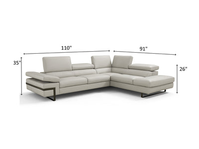 Rimini 110" / 91" Wide Leather Sectional