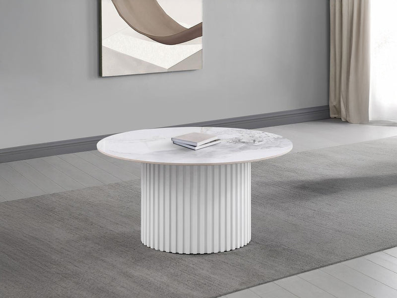 Rowena 35.5" Wide Faux Marble Coffee Table