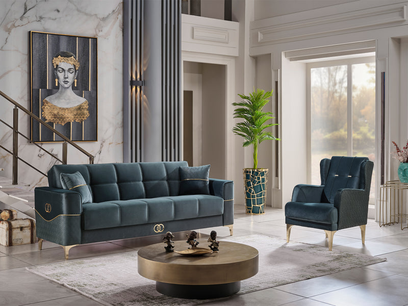 Clara 90" Wide Square Arm Convertible Sofa