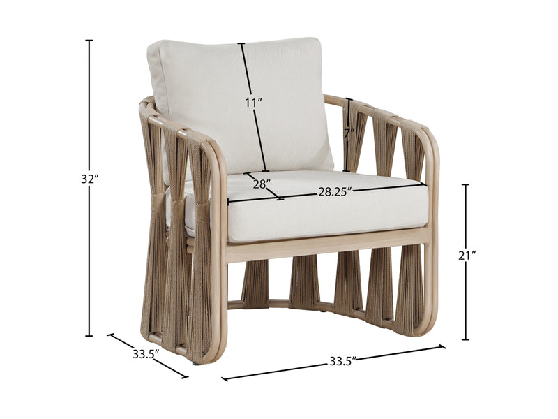 San Pietro 33.5" Wide Resilient Waterproof Fabric Upholstered Patio Armchair