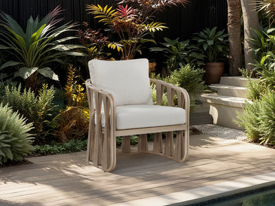 San Pietro 33.5" Wide Resilient Waterproof Fabric Upholstered Patio Armchair