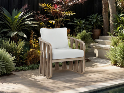 San Pietro 33.5" Wide Resilient Waterproof Fabric Upholstered Patio Armchair