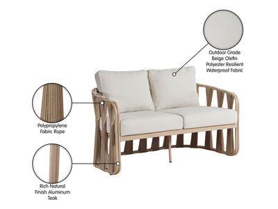 San Pietro 60.5" Wide Resilient Waterproof Fabric Upholstered Patio Loveseat