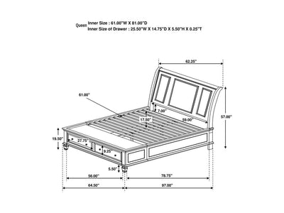 Sandy Beach Storage Platform Bed