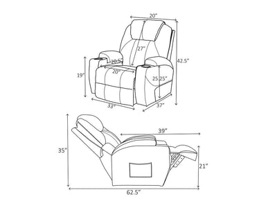 Sanger 33" Wide Power Lift Massage Recliner Chair