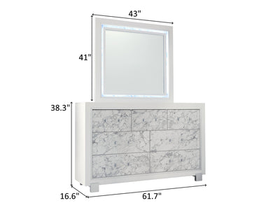 Santorini 61.7" Wide 7 Drawer Dresser With Mirror