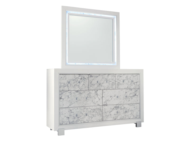 Santorini 61.7" Wide 7 Drawer Dresser With Mirror