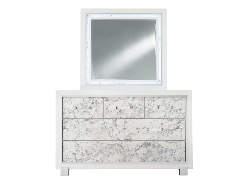 Santorini 61.7" Wide 7 Drawer Dresser With Mirror