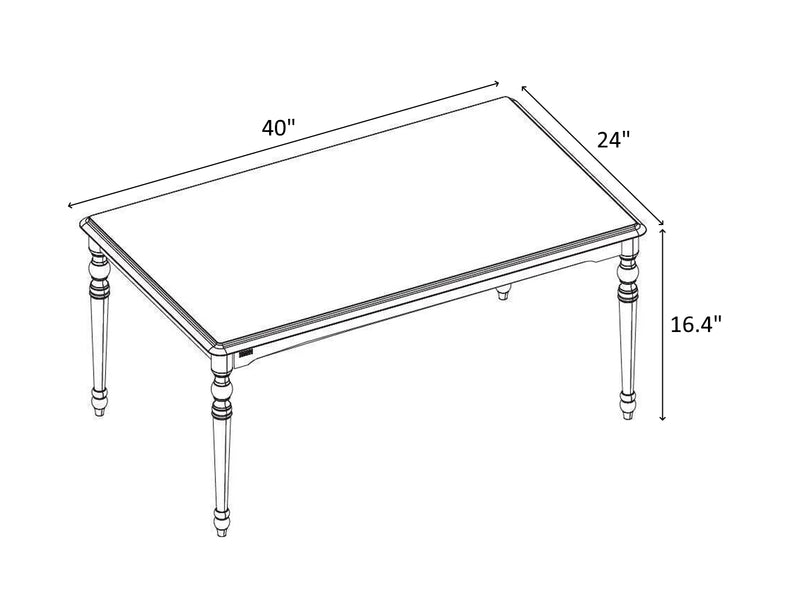 Saray 40" Wide Coffee Table