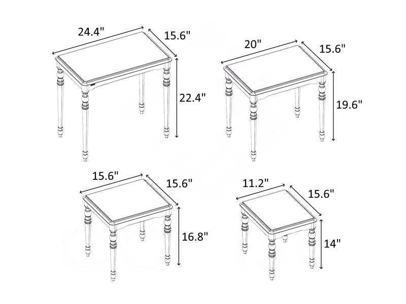 Saray 22.4" Tall Nesting Table