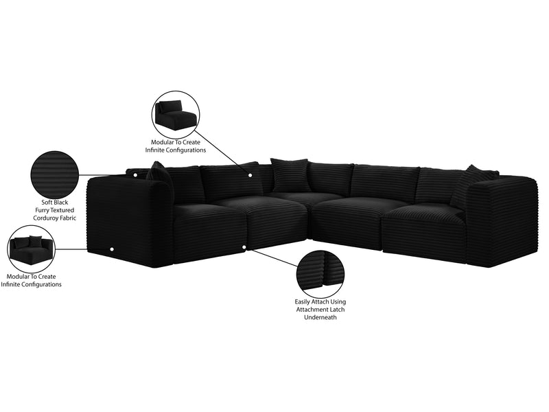 Shaggy 109" / 109" Wide L Shape Modular Sectional
