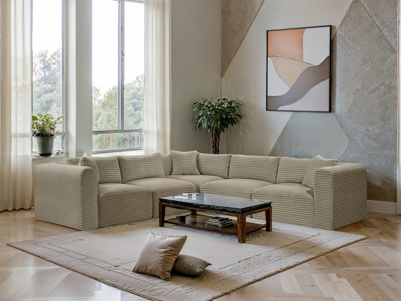 Shaggy 109" / 109" Wide L Shape Modular Sectional