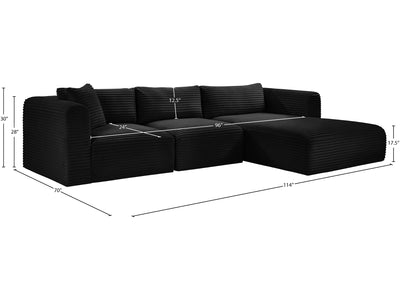 Shaggy 114" / 70" Wide L Shape Modular Sectional