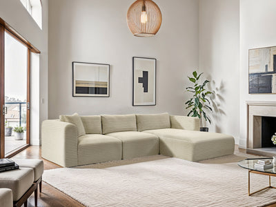 Shaggy 114" / 70" Wide L Shape Modular Sectional