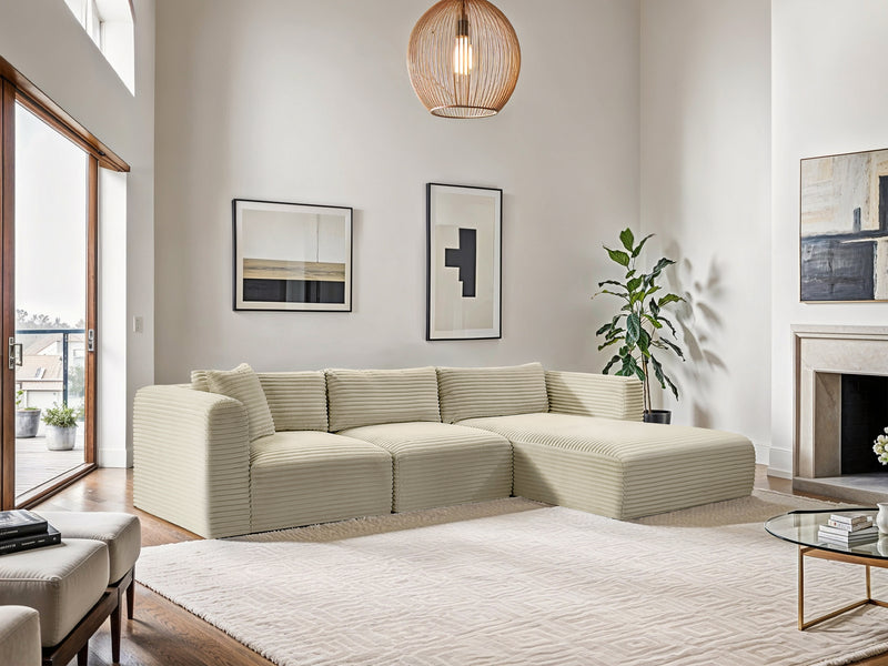 Shaggy 114" / 70" Wide L Shape Modular Sectional