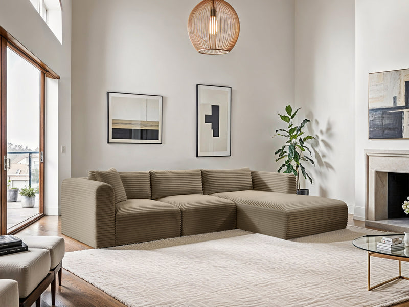 Shaggy 114" / 70" Wide L Shape Modular Sectional