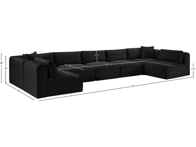 Shaggy 171" / 70" / 70" Wide U Shape Modular Sectional