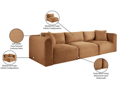 Shaggy 109" Wide 3 Piece Modular Sofa