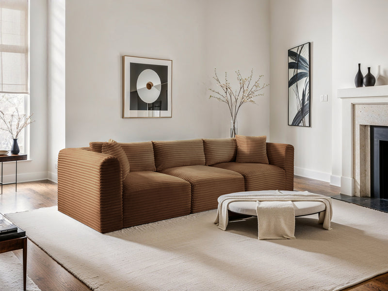 Shaggy 109" Wide 3 Piece Modular Sofa