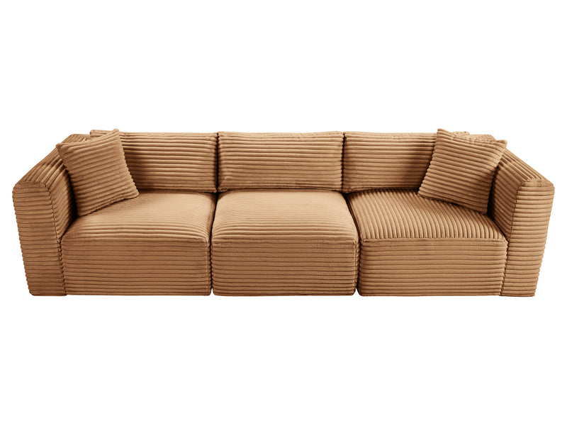 Shaggy 109" Wide 3 Piece Modular Sofa