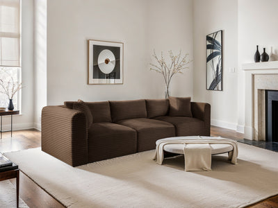 Shaggy 109" Wide 3 Piece Modular Sofa