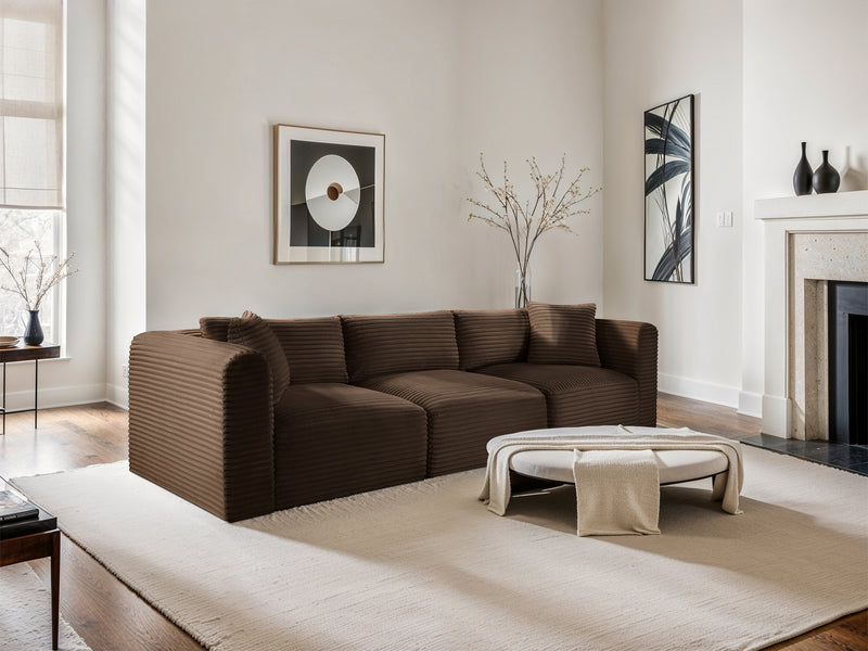 Shaggy 109" Wide 3 Piece Modular Sofa