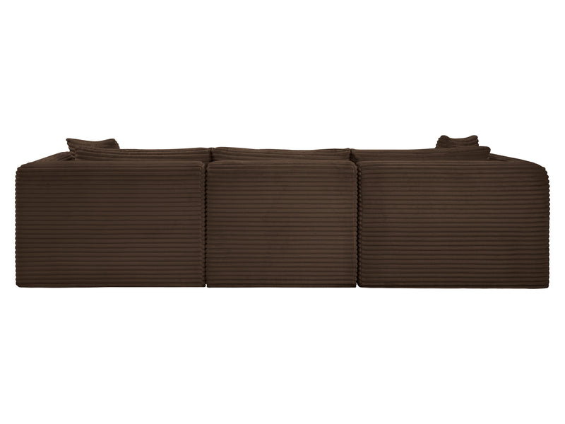 Shaggy 109" Wide 3 Piece Modular Sofa