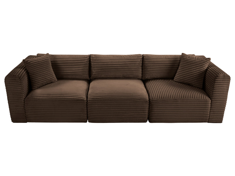 Shaggy 109" Wide 3 Piece Modular Sofa