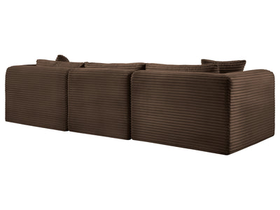 Shaggy 109" Wide 3 Piece Modular Sofa