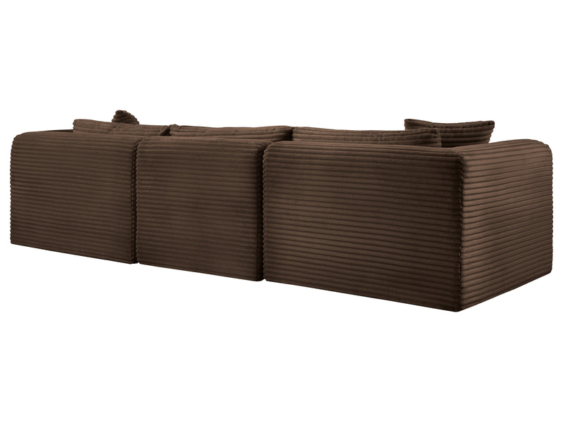 Shaggy 109" Wide 3 Piece Modular Sofa