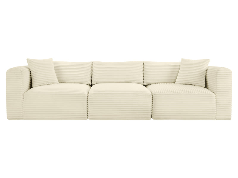 Shaggy 109" Wide 3 Piece Modular Sofa