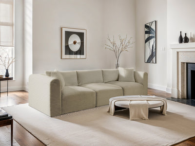 Shaggy 109" Wide 3 Piece Modular Sofa