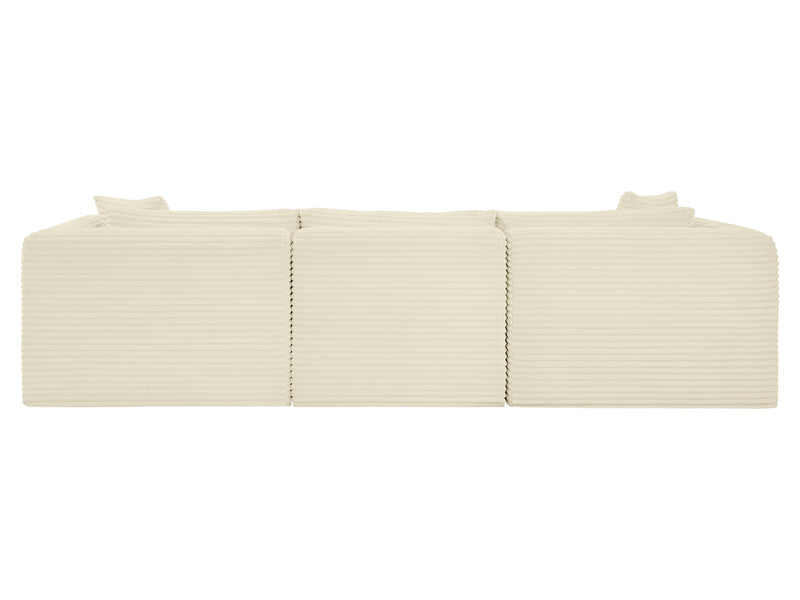 Shaggy 109" Wide 3 Piece Modular Sofa