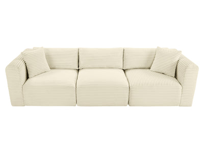 Shaggy 109" Wide 3 Piece Modular Sofa