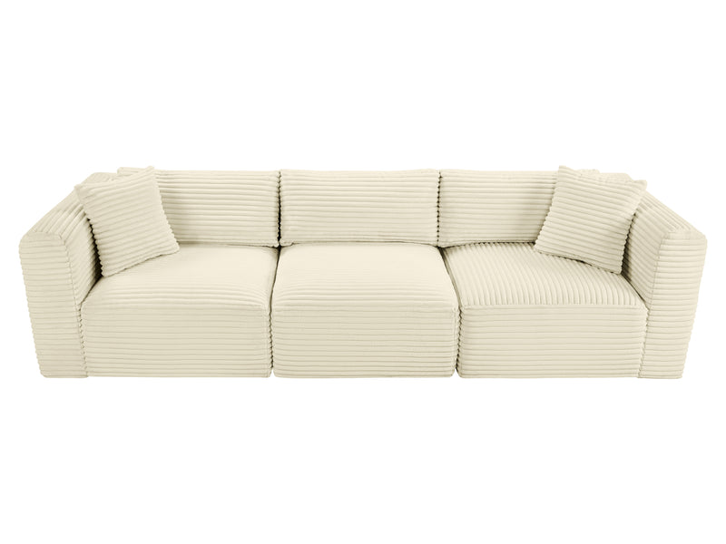 Shaggy 109" Wide 3 Piece Modular Sofa